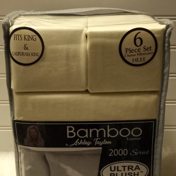 Bamboo Essence King Size Cream- 6 Piece Sheet Set - Picture 4 of 10